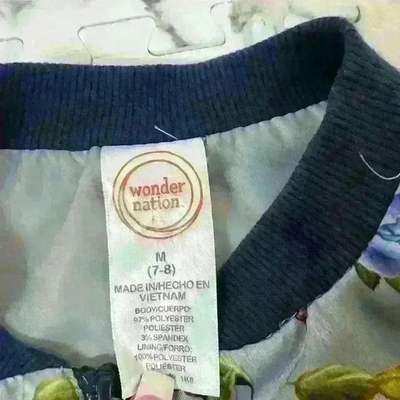 NWOT Wonder Nation Girls long sleeve zip up with flowers - Picture 3 of 7